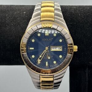 Silver & Blue Adolfo Men's Watch